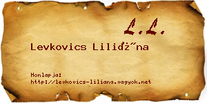 Levkovics Liliána névjegykártya